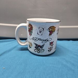 Ed Hardy Tattoos- Tiger, Koi,Skulls Ceramic Camper Style 20 oz Coffee Mug